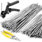 Kit de pistolas Cable Tie XUTTUM com 200 presilhas e tesouras de aço inoxidável