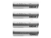 Kit de Placa de CORRIMÃO em alumínio e com braile em alto relevo 10x3cm, 8 unidades