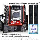Kit De Placa-Mãe Para Jogos X99 Com Xeon E5 2680 V4, 16GB DDR4, M.2 NVME NGFF SATA USB Para PC