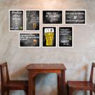 Kit de Placas Decorativas Cerveja Moldura Branca