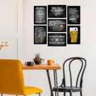 Kit de Placas Decorativas Cerveja Moldura Preta