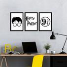 Kit de Placas Decorativas Harry Potter Moldura Preta Kit de Placas Decorativas Harry Potter Moldura Preta