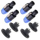 Kit de plugue de alto-falante de áudio Swpeet 4 Pole Twist Lock, pacote com 8 Kit de plugue de alto-falante de áudio Swpeet 4 Pole Twist Lock, pacote com 8