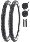 Kit de pneus de bicicleta SIMEIQI 26" x 2,125" White Sidewall 2 Tires