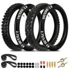 Kit de pneus e câmaras de ar para moto off-road EOPOAYI 70/100-19 e 80/100-19