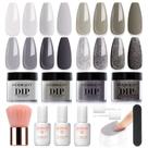 Kit de pó para unhas AZUREBEAUTY 4 cores Base Top Coat Activator