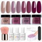 Kit de Pó para Unhas Dip Powder AZUREBEAUTY - 4 Cores e Ferramentas