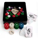 Kit de Poker Completo 100 Fichas 2 Baralhos com Botão Dealer