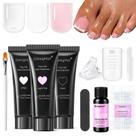 Kit de Polygel para Unhas dos Pés GlimightyX 3 Cores 20ml Solução Slip