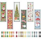 Kit de ponto cruz FREEBLOSS 6 marcadores de Natal 20x6 cm Kit de ponto cruz FREEBLOSS 6 marcadores de Natal 20x6 cm
