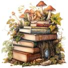 Kit de ponto cruz Moohue Magic Books and Mushrooms Adults