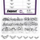 Kit de porcas de asa de aço carbono galvanizado Swpeet 150 unidades