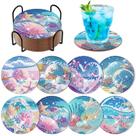 Kit de porta-copos de arte Sea Beach Diamond de 8 peças da Clothmile