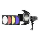Kit de porta de celeiro Flashpoint Universal com grade e géis