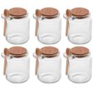 Kit de Pote de Vidro com Tampa de Rolha Colher Bambu 6 unidades Porta Temperos 240ml Lyor Kit de Pote de Vidro com Tampa de Rolha Colher Bambu 6 unidades Porta Temperos 240ml Lyor