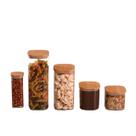 Kit de Pote Hermético de Vidro Quadrado com Tampa de Bambu 5 Peças - Oikos Kit de Pote Hermético de Vidro Quadrado com Tampa de Bambu 5 Peças - Oikos