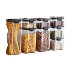 Kit de Potes Hermético Mantimentos Empilháveis - Kit 8 Peças