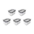 Kit de potes herméticos retangular Ou 5 peças 650ml Linha Block Kit de potes herméticos retangular Ou 5 peças 650ml Linha Block
