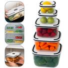 Kit De Potes Plásticos Transparentes Com Tampa Hermética 5 Unidades Top