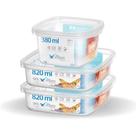Kit de potes volare 3 peças transparente para alimentos - Rischioto