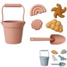 Kit De Praia Infantil Em Silicone Balde, Pá E Moldes Areia