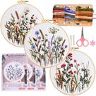 Kit de prática de bordado COCOMOX Flower Pattern, 3 conjuntos
