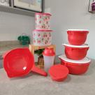 Kit de Preparação Tupperware com 8 Peças para Morango