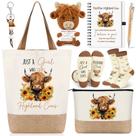 Kit de Presente Klyyo Clyro Vaca Highland Bolsa Tote, Necessaire e Meias