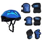 Kit de Proteção Capacete Ajustável Esportes Radicais Skate Bike Patinete Patins Infantil Completo Tam P Bel Kit de Proteção Capacete Ajustável Esportes Radicais Skate Bike Patinete Patins Infantil Completo Tam P Bel
