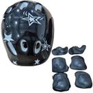 Kit De Proteção Infantil P/ Skate Bike Patins Monster Modelo Cor:Preto Estrelas