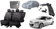 Kit de Proteção Veloster 11-14: Capa de Couro + Capa de Cobrir + Limpador de Parabrisa