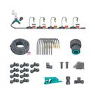 Kit De Pulverização Flexível Em Latão Cinza Ajustável Com Conexão Rápida Para Mangueira PE De 3/8"