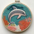 Kit de Punch Needle DIY com Stitch de Golfinho para Iniciantes