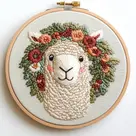 Kit de punch needle DIY de bordado com alpaca e faixa floral, bastidor de 20 cm
