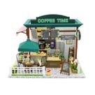 Kit de quebra-cabeça 3D DIY Time Coffee House de madeira para meninas
