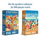 Kit de quebra cabeças 2x500 pçs nano - Portugal e Barcelona - Toyster Kit de quebra cabeças 2x500 pçs nano - Portugal e Barcelona - Toyster