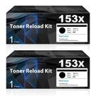 Kit de recarga de toner SANAIF 153X preto de alto rendimento, pacote com 2
