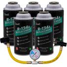 Kit de Recarga ZeroR AC R134a Gás Refrigerante Ecológico com Mangueira de 14 Polegadas para Cânisters SSV, 5 Unidades Kit de Recarga ZeroR AC R134a Gás Refrigerante Ecológico com Mangueira de 14 Polegadas para Cânisters SSV, 5 Unidades
