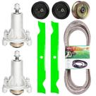 Kit de reconstrução do deck de 46 polegadas TENGMUJX para Husqvarna Poulan PP19H46 2246LS PP20VA46 inclui 2 fusos 187292, 2 lâminas 531309715, 1 correia 405143, 2 polias tensoras 196106, 1 polia tensora 177968