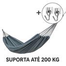 Kit de Rede de Dormir Cinza Listrado + 1 Par Ganchos