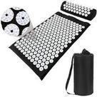 Kit de Relaxamento em Casa: Tapete e Travesseiro Acupress Brasil "Preto"