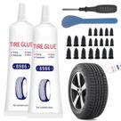 Kit de reparo de pneus 1DFAUL, cola 120 ml, 24 peças, pregos de borracha Kit de reparo de pneus 1DFAUL, cola 120 ml, 24 peças, pregos de borracha