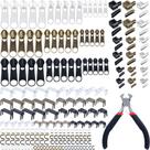 Kit de reparo de zíper Minatee 217 peças para metal, plástico, nylon Kit de reparo de zíper Minatee 217 peças para metal, plástico, nylon