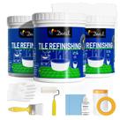 Kit de repintura de banheira e azulejos DWIL White, pacote com 3