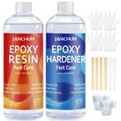 Kit de resina epóxi JANCHUN Crystal Clear 473 ml sem bolhas Kit de resina epóxi JANCHUN Crystal Clear 473 ml sem bolhas