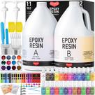 Kit de resina epóxi Smallbudi 7,6 L com bomba, pigmento, pó de mica