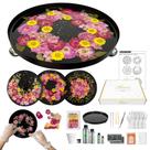 Kit de Resina para Artesanato GooCare Bandeja Floral Preta de 9,8"