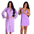Kit de Robe Roupão Longo e Camisola Amamentação Gestante Fácil Acesso Confortável Kit de Robe Roupão Longo e Camisola Amamentação Gestante Fácil Acesso Confortável