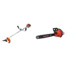 Kit de Roçadeira a Gasolina Profissional 43cc e Motosserra a Gasolina Profissional 55cc Vulcan Trent