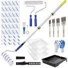 Kit de rolo para pintura BHLUUIYER com rolos de 9" e 4" e haste de 1,2 m
